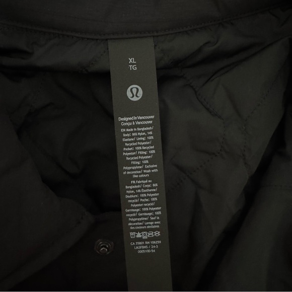 Lululemon Men’s Insulated Coaches Jacket Black XL NWT - Picture 12 of 13